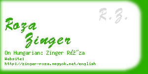 roza zinger business card
